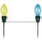 4ct. Multicolor Jumbo C7 Bulb Christmas Pathway Marker Lawn Stakes